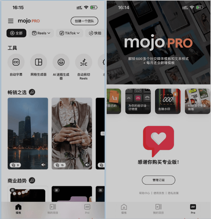 Mojo 1.212.1 专业级视频创作VIP版插图 Mojo 1.212.1 专业级视频创作VIP版插图