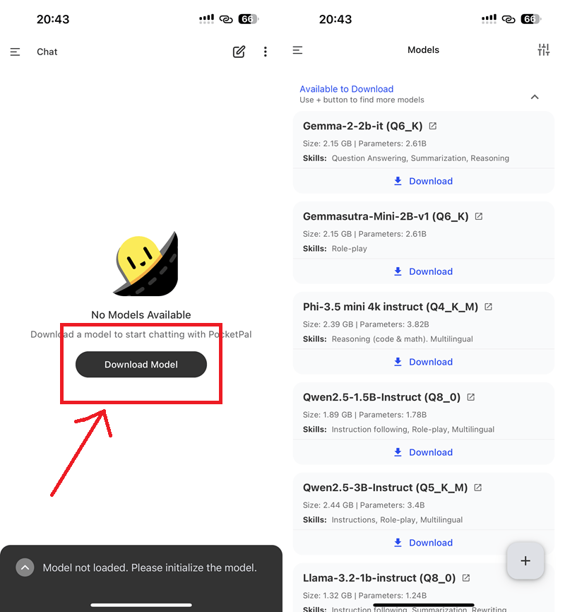 PocketPal_1.8.4 iOS本地部署AI插图 PocketPal_1.8.4 iOS本地部署AI插图